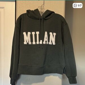 Lou & Grey Olive Hoodie with White 'Milan'